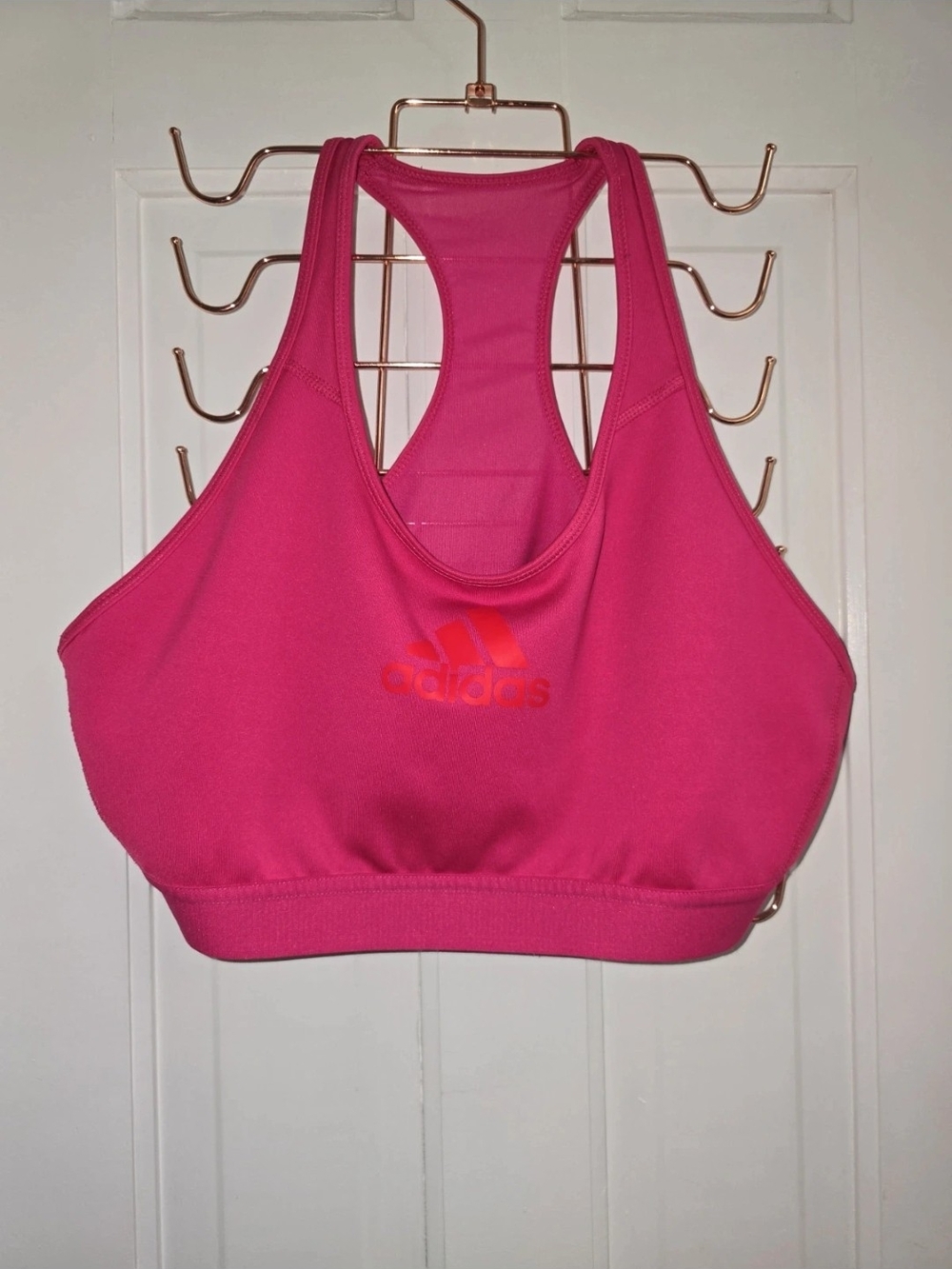 adidas Hot Pink Racerback Medium Support Sports Bra